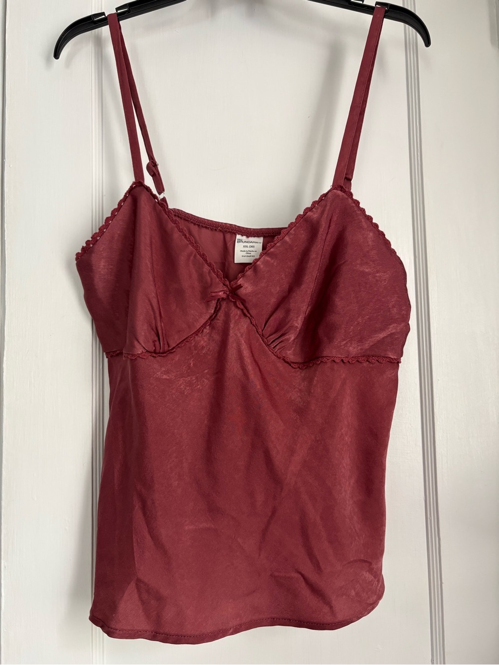 No Boundaries Burgundy Woven Camisole V-Neck Tank Top, Sz: XXL (20)